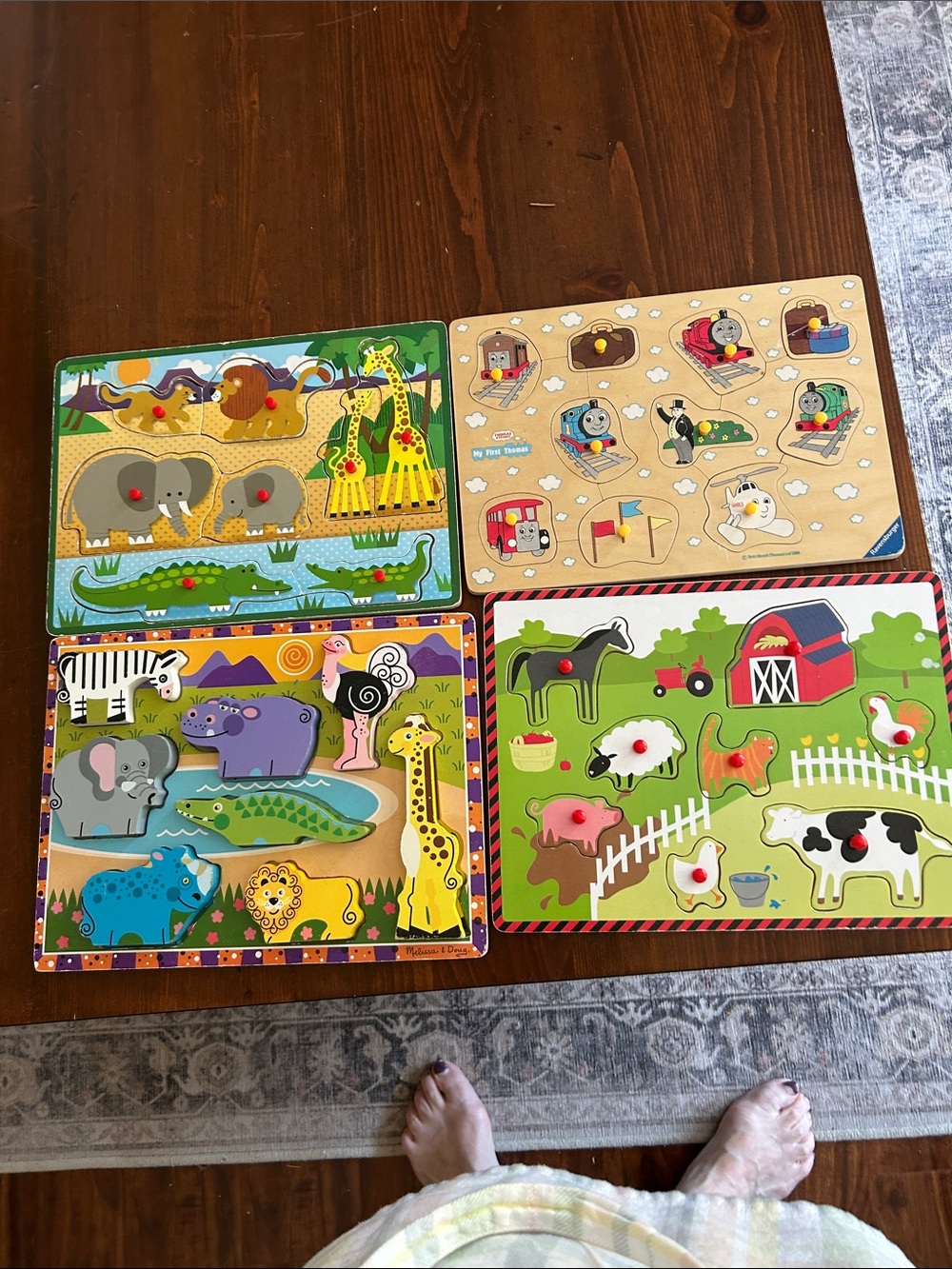 Wooden Farm & Wildlife Knob Puzzle Pack - Multicolor